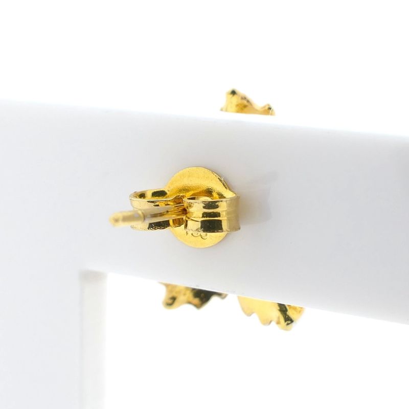 Image 5 of Tricolor gold flower stud earrings