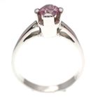 Image 3 of Silver solitaire ring with light pink zirconia