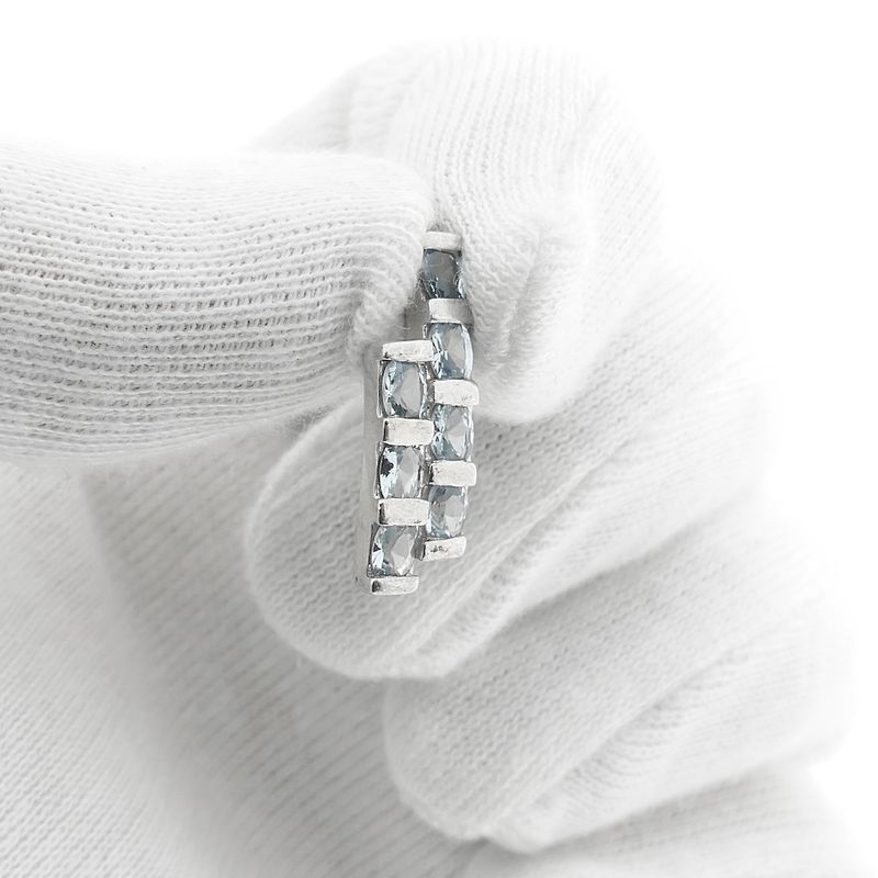 Image 6 of Silver pendant with light blue zirconia