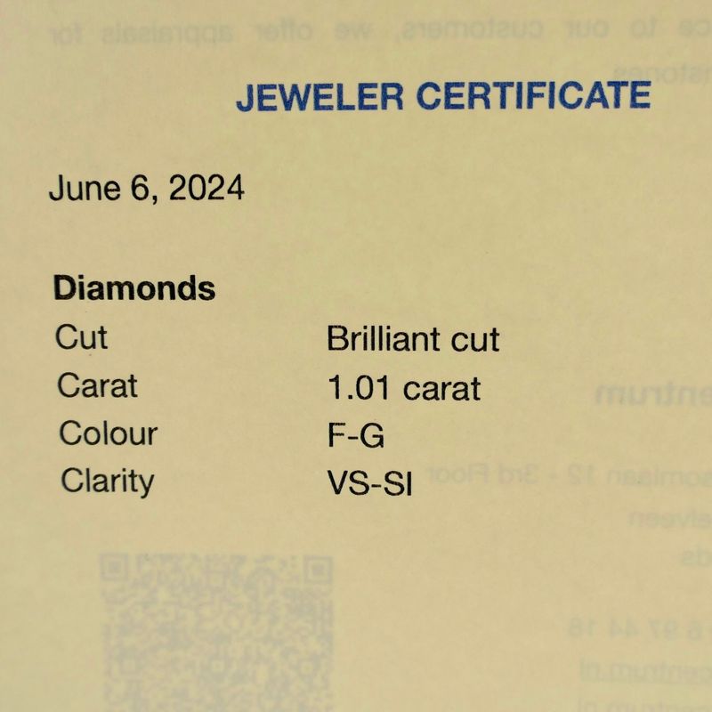 Image 4 of Set 1.01 ct. Brilliant-cut Natural Diamonds; Color F/G Quality; VS-SI + Quality Report
