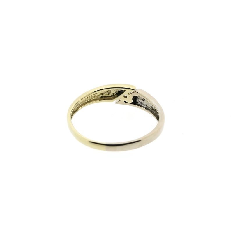 Image 8 of Two-tone gold ring with diamond; 0.02 ct.