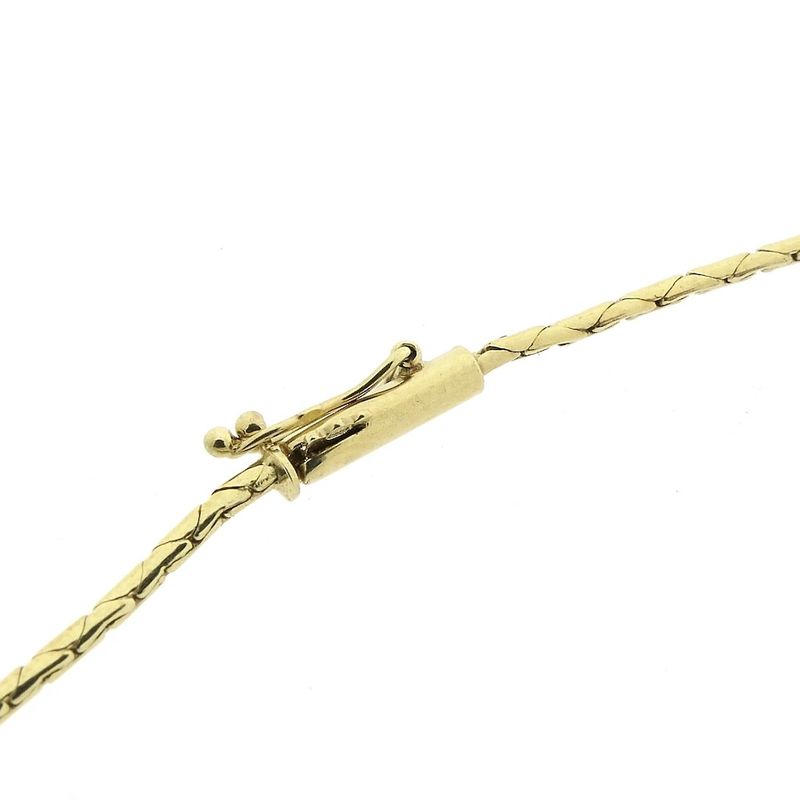 Image 8 of Gold cobra link necklace with 0.03 ct. diamond | 42.5 cm