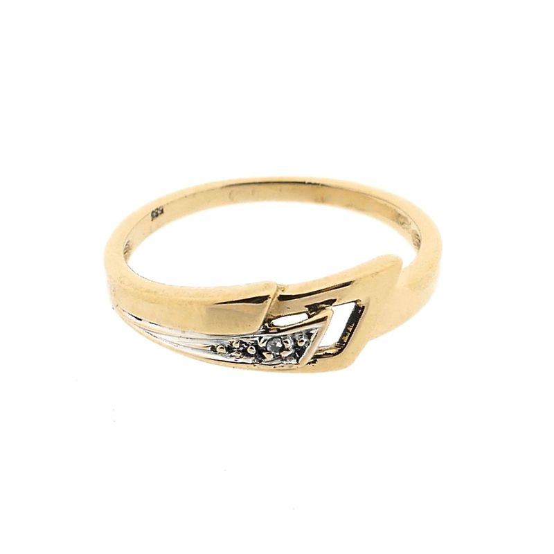 Image 3 of Gold ring with diamond; 0.005 ct.