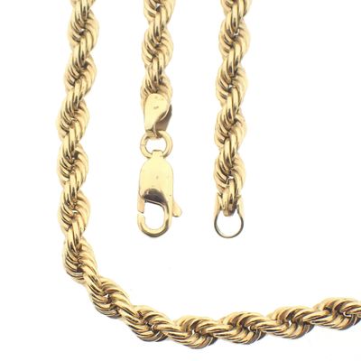Image 2 of Gold long twisted link necklace | 66 cm