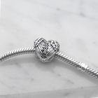 Image 2 of Pandora charm; Silver; Winged Heart