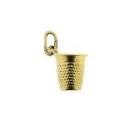 Gold minimalist pendant of a thimble