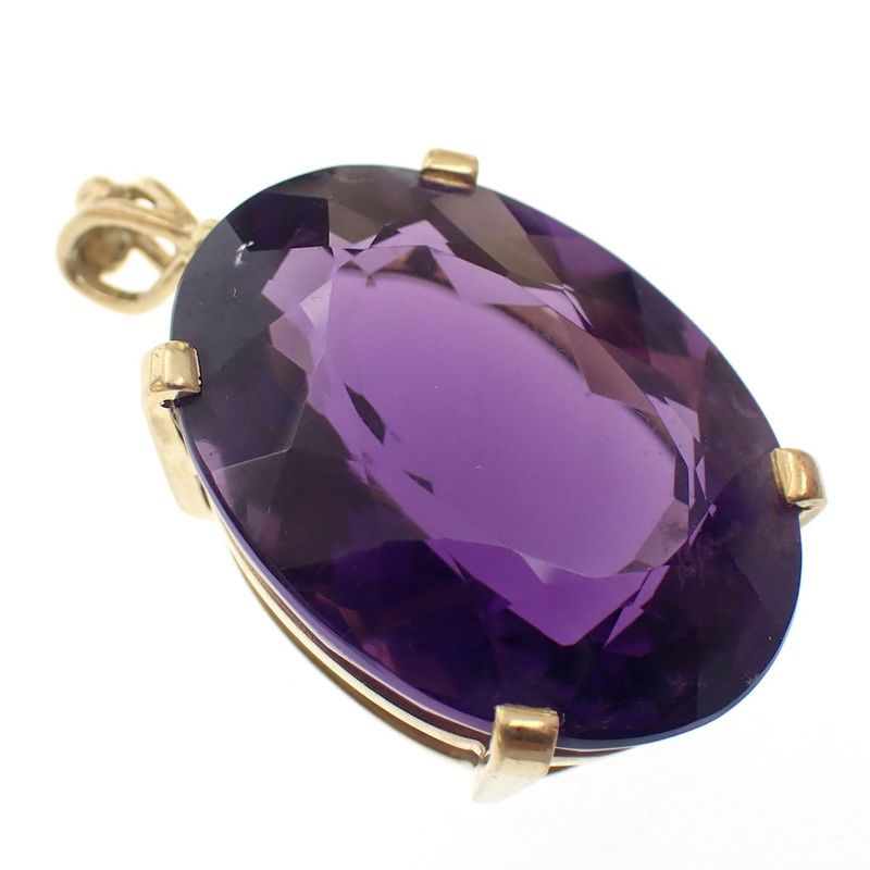 Image 3 of 18 carat gold pendant with large amethyst.