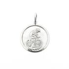 Image 1 of Silver pendant of a man on a racing bike