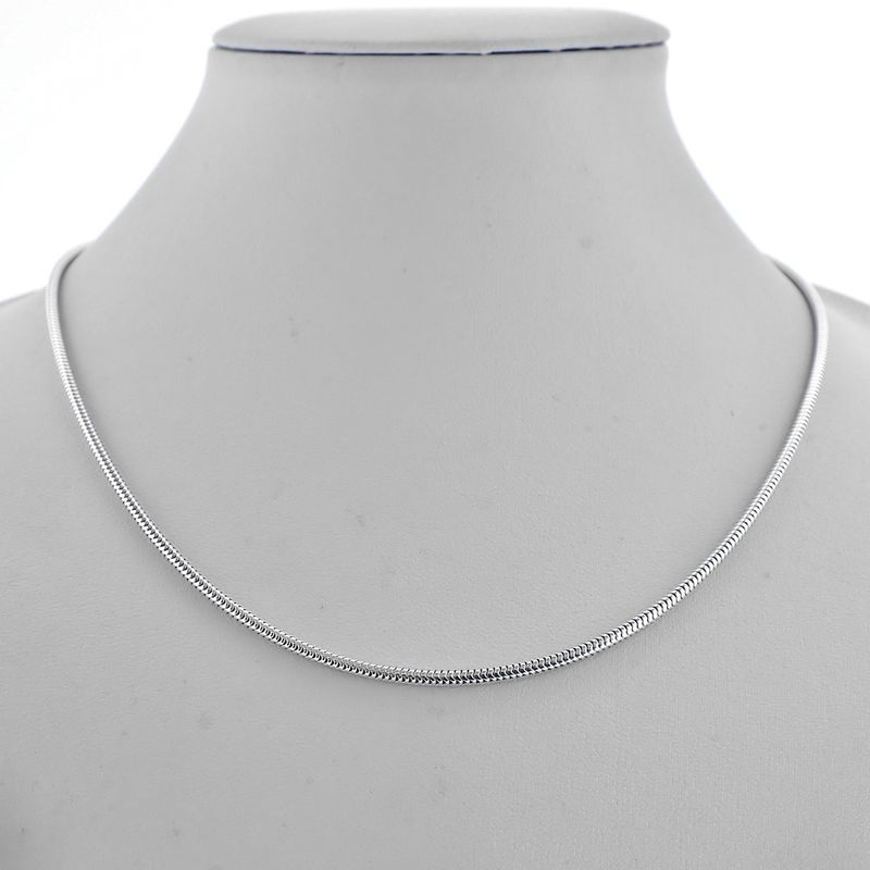 Image 5 of Silver snake link chain with lobster clasp | 48 cm