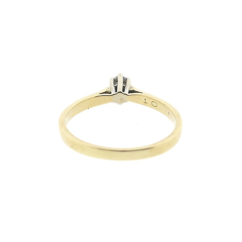Image 5 of Gold solitaire ring with diamond; 0.10 ct.