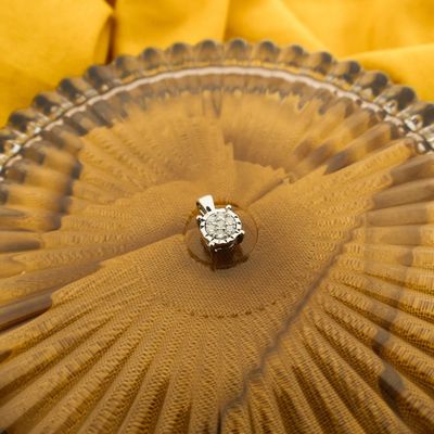 Image 2 of White gold minimalist pendant with diamond | 0.105 ct.