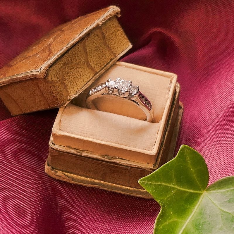 Image 2 of Vintage white gold ring with diamonds | 0.37 ct.