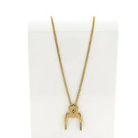 Antique gold sliding chain with tassels and diamond; approx. 0.05 ct.