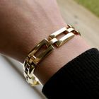 Image 9 of Bicolor gold Bismarck link bracelet
