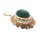 Image 2 of Vintage gold pendant with malachite