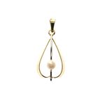 Image 1 of Two-tone gold pendant with pearl