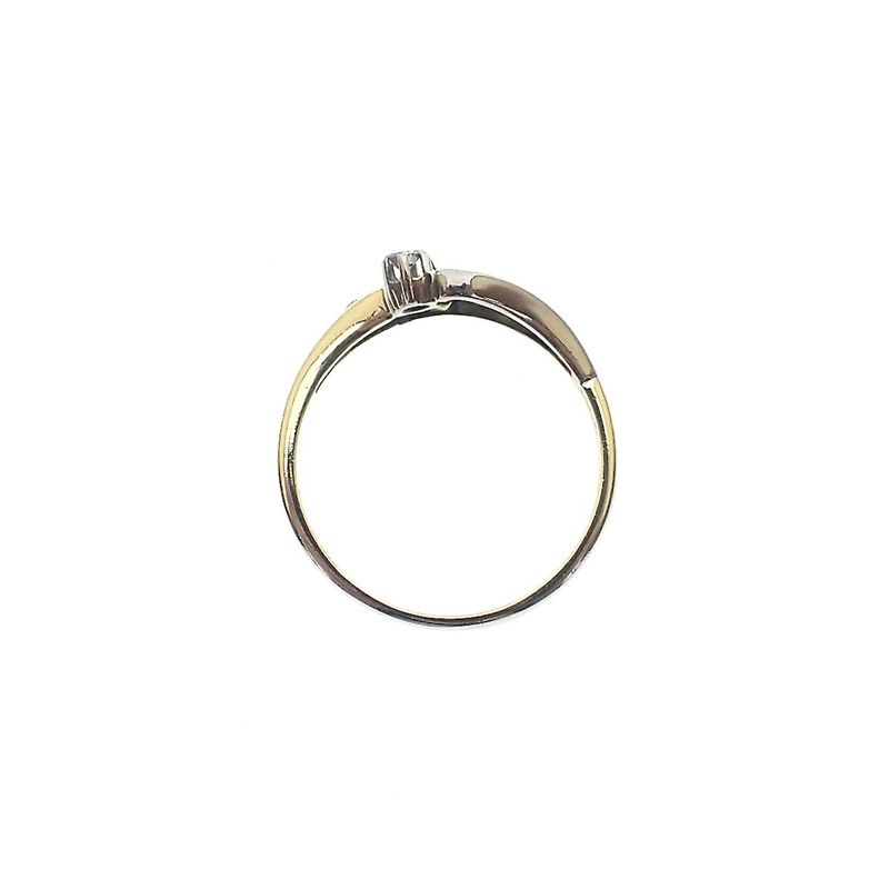 Image 5 of Two-tone gold ring with diamonds; 0.065 ct.