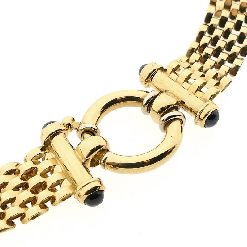 Image 9 of Golden Panther Link Necklace with Sapphire | 45 cm