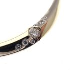 Image 3 of Two-tone gold flat cobra link necklace with diamonds; 0.24 ct.