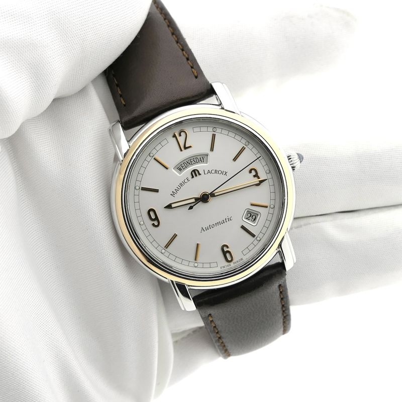 Image 5 of Maurice Lacroix Pontos Day-Date PT6027; Automatic 18k gold/steel men's watch