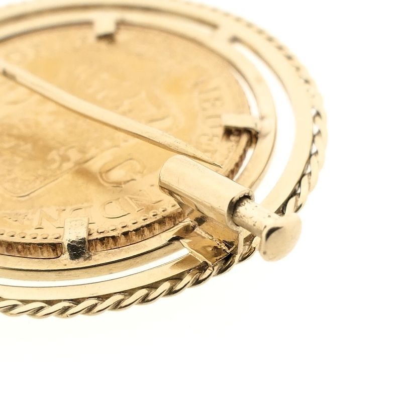 Image 5 of Gold pendant/brooch of a 10-guilder coin; Queen Wilhelmina 1925