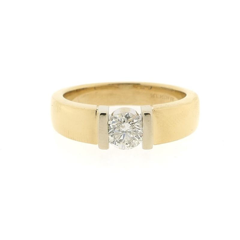 Image 4 of Christ bicolor gold solitaire ring with diamond 1.01 ct.