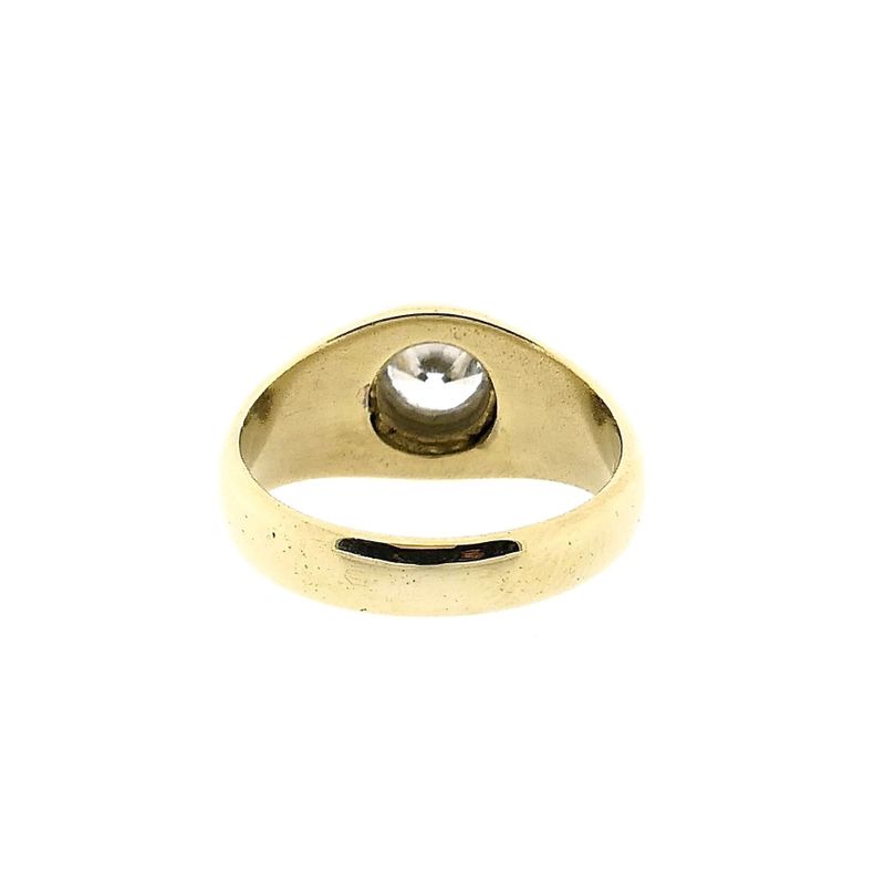 Afbeelding 4 van Gouden gebolde ring met zirconia