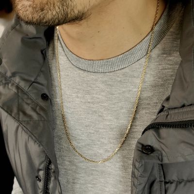 Image 2 of Gold anchor link chain | 67 cm