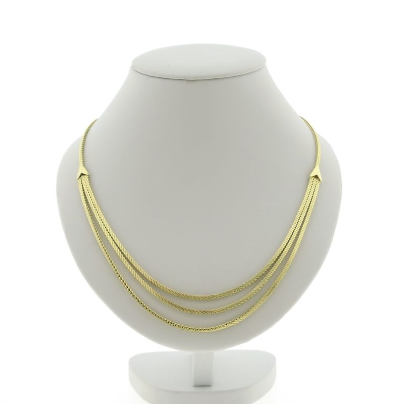 Image 1 of Gold herringbone link necklace