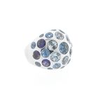 Image 5 of White gold domed ring with aquamarine and amethyst