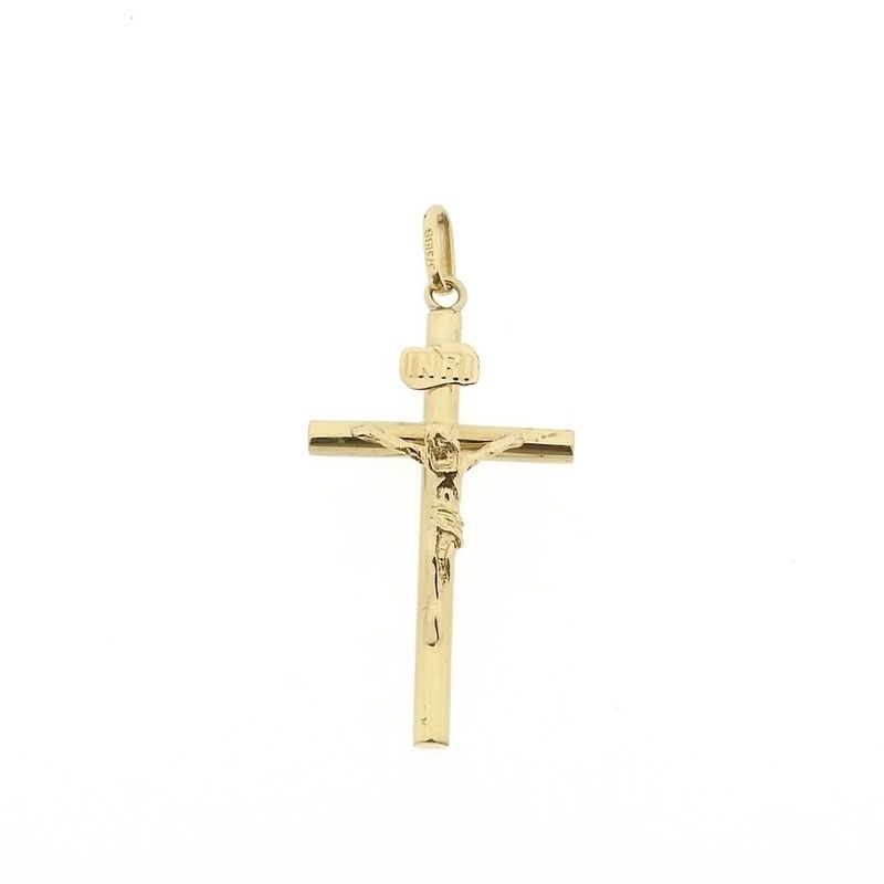 Image 1 of 9 Carat Cross Pendant with Corpus | INRI