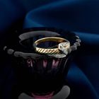 Image 2 of Gold Ring with White Sapphires; 14K; Size 17.5
