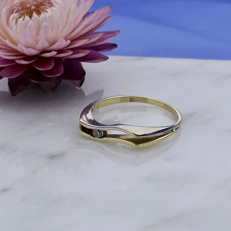 Image 2 of Bicolor Gold Ring with Zirconia