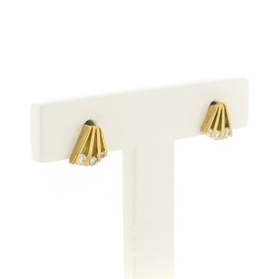 Image 2 of Gold stud earrings with zirconia