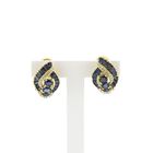 Image 1 of Gold earrings with sapphires and diamonds; 0.20 ct.