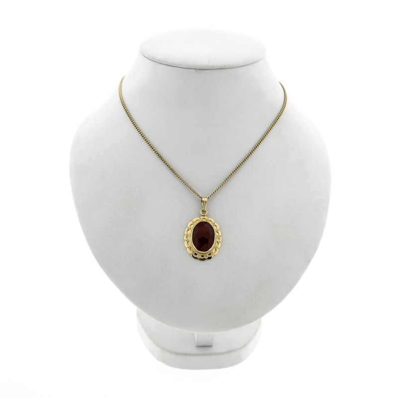 Image 3 of Vintage Gold Pendant with Carnelian