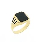Image 1 of Gold signet ring with onyx