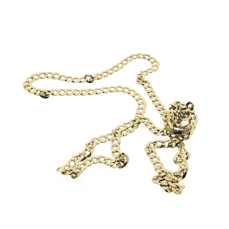 Image 7 of Gold flat gourmet link chain | 50 cm