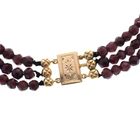 Image 6 of Vintage garnet bead necklace with gold ornamental clasp | 37 cm