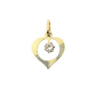 Image 1 of Gold pendant of a heart with zirconia
