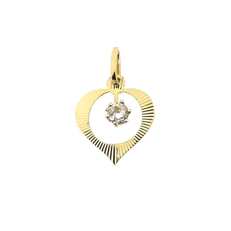 Image 1 of Gold pendant of a heart with zirconia