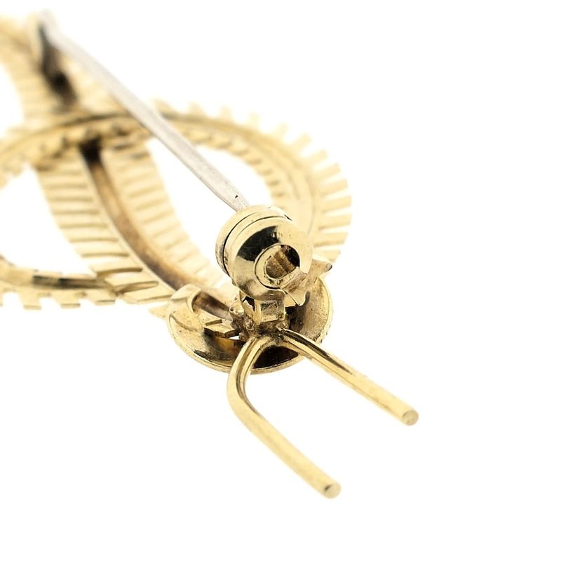 Image 4 of Vintage gold brooch of a feather
