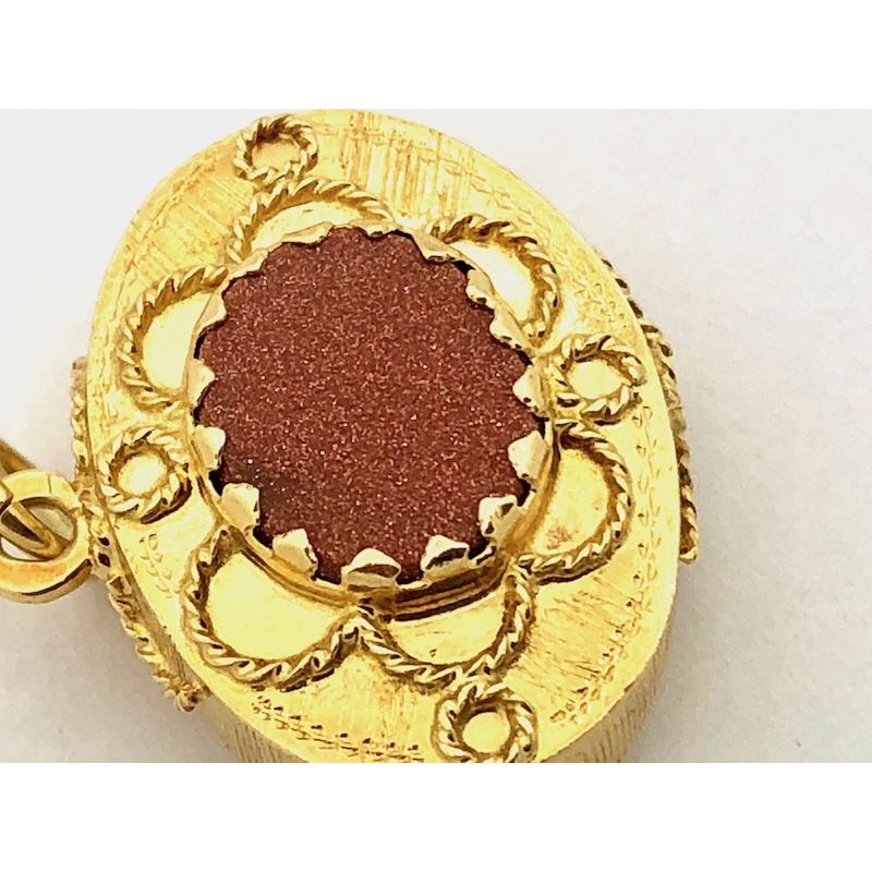 Image 4 of 18K Gold Unique Pendant with Goldstone