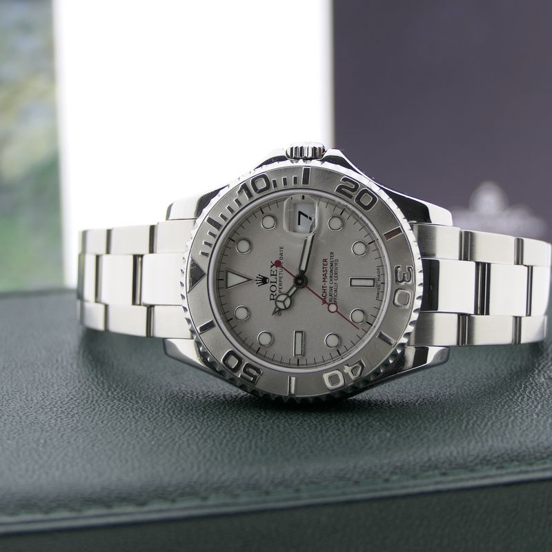 Image 18 of Rolex Yachtmaster 168622; Unisex watch with platinum bezel/dial