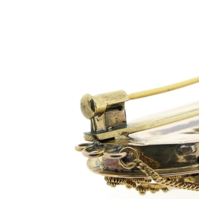 Image 6 of Antique two-tone gold brooch with filigree technique