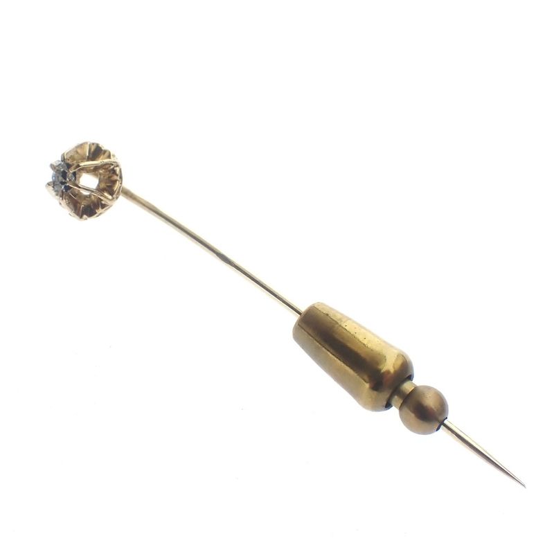 Image 6 of Gold lapel pin, tie pin with diamond | 0.05 ct.