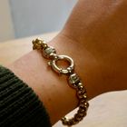 Image 11 of MGierre Bicolor Gold Figaro Chain Bracelet; 18 Karat; 21 cm
