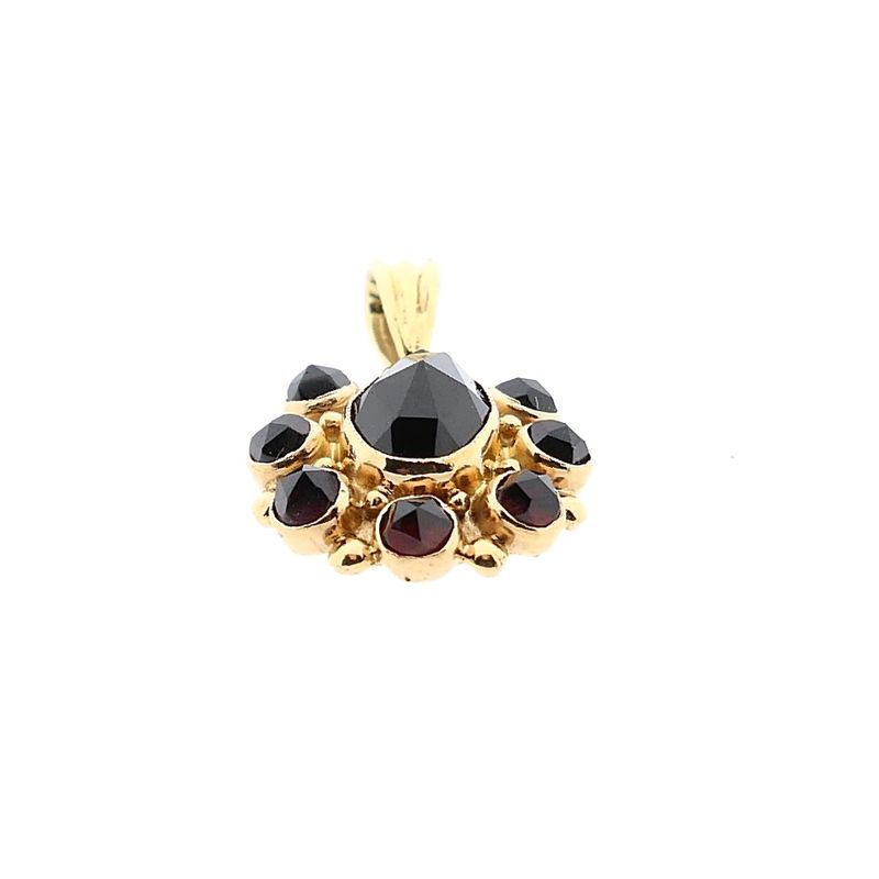 Image 9 of Vintage Gold Pendant with Garnet; 14 Karat