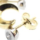 Image 3 of Bicolor gold stud earrings with diamond 0.20 ct.