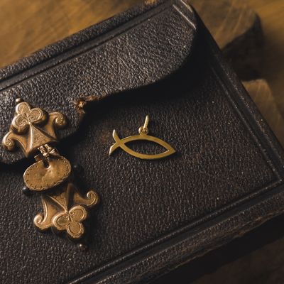 Image 2 of Gold pendant of an ichthus fish